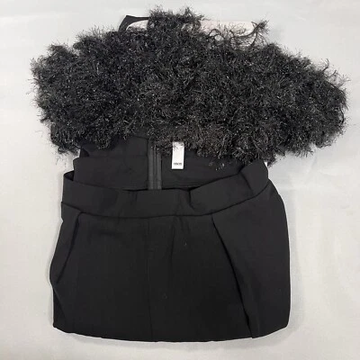 NUEVO CON ETIQUETAS 2 en 1 Mono Metálico Imitación Pluma Reino Unido 16 EE. UU. 12 Dos Piezas Foto 1 de 3