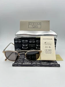 Eyevan 7285 Polarized Sunglasses 743 3231 Brown Silver Titanium 48 23 145 - Picture 1 of 6