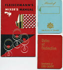 Vintage 1950's Fleischmann's Mixer's Manual, Lord Calvert Date Book, Seagram 
