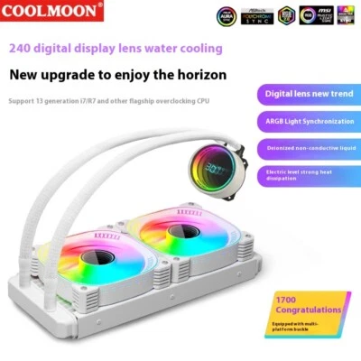 Coolmoon 240 All-in-One Water-Cooled Digital Display CPU Cooler ARGB Infinity Le - Image 1 of 4