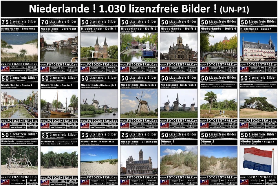 1025 Lizenzfreie Profi-Bilder/Fotos Niederlande (Royalty Free) 4 DVDs! UVP 310,- - Bild 1 von 4