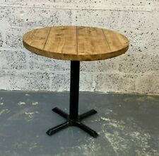 Lucia Luxury Round Solid Acacia Wood Dining Table in Black 120cm Diameter