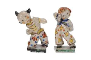 Goldscheider Max & Moritz Bookends 1930s Art Deco Piesch MN 6164 6165 - Picture 1 of 12