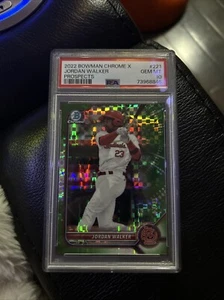 JORDAN WALKER 2022 BOWMAN CROMO X VERDE X-FRACTOR CARDINALI /31 PSA 10 - Foto 1 di 2