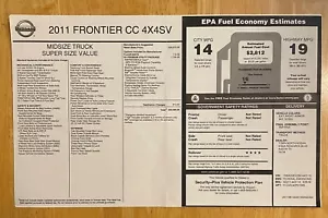 2011 Nissan Frontier Window Price Window Sticker - Bild 1 von 1