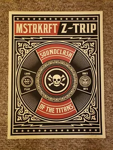 Shepard Fairey Obey Giant 2008 MSTRKRFT Z-Trip litografia con CD 24x18 pollici firmato #/450 - Foto 1 di 5