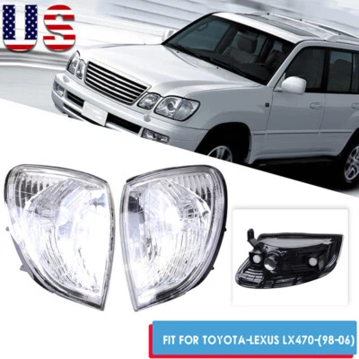 2pc RH+LH Front Corner Lights Turn Signal Lamps  Lexus Lexus LX470 1998-2007 Foto 1 de 4