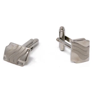 Herren Platiniert Dreifach Wirbel Manschettenknöpfe in Geschenkbox - Bild 1 von 4