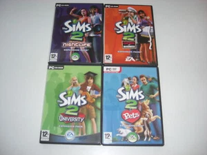 THE SIMS 2 NIGHTLIFE + PETS + OPEN FOR BUSINESS + UNIVERSITY Expansion Packs Pc - Picture 1 of 1