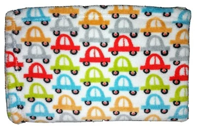 Baby Essentials Boy CAR Fleece Security Blanket Lovey White SOFT Vehicles Plush - Image 1 of 3