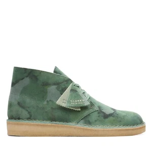 Clarks Mens Desert Coal Dark Green Camouflage 26166172 - Picture 1 of 7