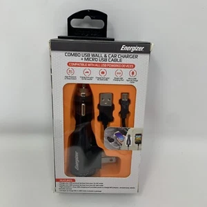 Energizer Combo USB Wall & Car Charger + Micro USB Cable New - Picture 1 of 5