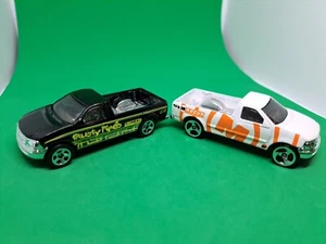 Hot Wheels 1997 White Ford F-150 Pickup & Black Ford F-150 Pickup - Picture 1 of 6