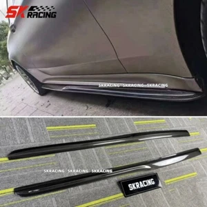 For Mercedes Benz W205 C63 2015-21 Carbon Fiber Car Side Skirt Extension Spoiler - Picture 1 of 19