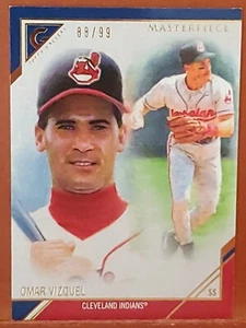 2017 Topps Gallery Masterpieces Blue #7 Omar Vizquel INDIANS / 99 - Picture 1 of 2