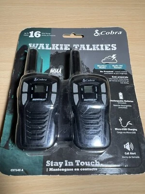 Cobra CXT145A 16-Mile Range, 22 Channels Walkie Talkies 2-Pack, Black - Image 1 of 2