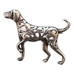 Vintage Jezlaine Sterling Silver Pointer Retriever Hunting Dog Brooch Pin - Picture 1 of 3