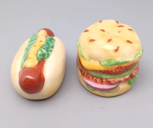 Salero y pimentero hamburguesa y perrito caliente de cerámica - Imagen 1 de 10