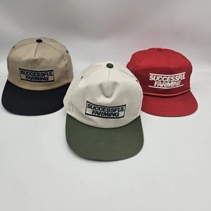 VTG Successful Farming Hat Cap LOT OF 3 Snap Back Embroid Patch Trucker Mens 90s - Picture 1 of 24
