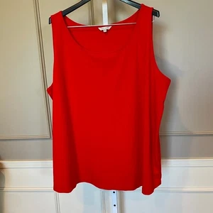 John Mark Christmas Red 3X tank top shell NWOT Never Worn Bamboo Split Hem Scoop - Picture 1 of 5