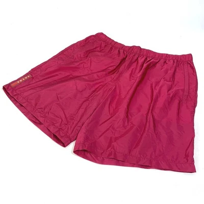 PRADA Half pants Bottoms Sea pants Surf pants logo Shorts Swimwear polyamide Red - Image 1 of 4