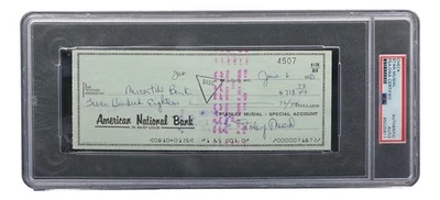 Stan Musial St. Louis Cardinals Signed  Bank Check PSA/DNA 85025611 - Image 1 of 4