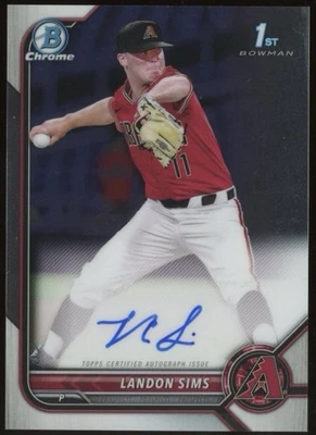 2022 Bowman Draft Chrome 1st Auto Landon Sims #CDA-LSS Diamondbacks - Image 1 of 2