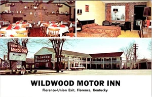 Cartolina Firenze, KY Kentucky WILDWOOD MOTOR INN Roadside Motel BOONE COUNTY - Foto 1 di 2