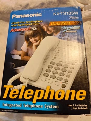 Panasonic KX-TS105W White Corded Telephone Intergraded Phone - NOB - Image 1 of 3
