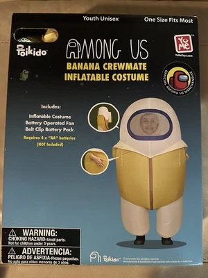 Among Us Toikido Banana Crewmate Inflatable Halloween Costume Youth One Size - Image 1 of 4