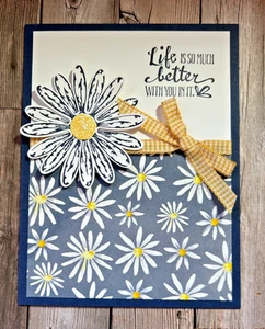 Stampin Up GREETING CARD KIT x4 w/Env ~ Any Occasion Delightful Daisy - Picture 1 of 3
