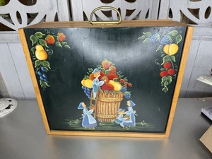 Wooden Art Painters Box Art Case Vintage Artist Carrying Case Wood Hand Painted - Picture 1 of 9