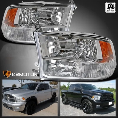Fits 2009-2018 Dodge Ram 1500 2500 3500 Quad Headlights Head Lamps Left+Right Foto 1 de 4