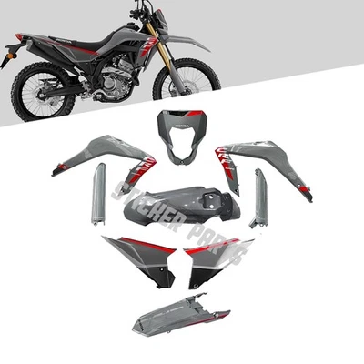 PARA HONDA CRF300L LS CRF 300 L CARENADOS CARROCERÍA GRIS CON PEGATINA 9 PIEZAS 2025 Foto 1 de 4