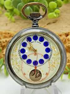 RARE ANTIQUE SWISS BREVET 24792 ROTATING PHOTOGRAPHS POCKET WATCH DRGM 192177 - Picture 1 of 12