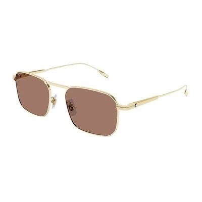 NEW  MONTBLANC SUNGLASSES BROWN GOLD MEN EYEWEAR MONTBLANC MB0218S 002 - Image 1 of 3