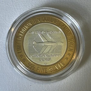 Limited Edition 10 Dollar .999 Fine Silver Gaming Token Slot Winner McCarran S94 - Picture 1 of 2