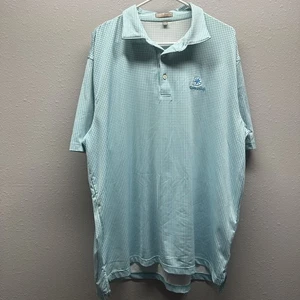Peter Millar Summer Comfort Golf Polo Shirt Gingham Check Short Sleeve XL W/logo - Picture 1 of 10