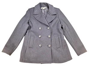 NEW Kristen Blake Womens Size XL 75% Wool Blend Double Breasted Peacoat Charcoal - Picture 1 of 8