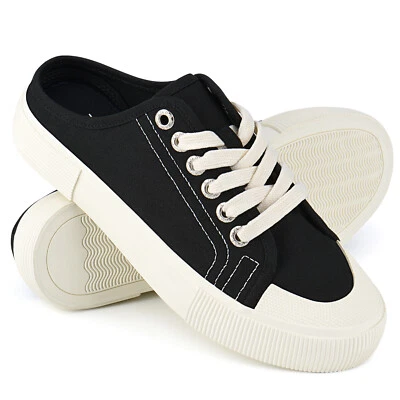 Mujeres Zapatillas sin cordones Mules Lona Zapatilla Zapatos Prendas para el torso bajas Sin espalda Zapato para caminar Foto 1 de 4