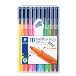 STAEDTLER 323 Triplus Colour Fibre-Tip Pens 1.0 mm 10 Colours Made In Germany - Picture 1 of 1