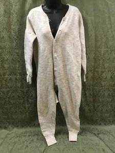 Windsor Wear Canada cotton Long john butt flap Button Front 1 piece Vintage 70s - Picture 1 of 17