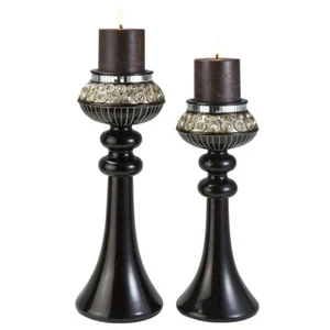 GOLD MAX CANDLEHOLDER SET OF 2 - Picture 1 of 2