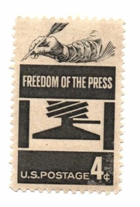 US 4 Cent Freedom Of The Press Postage Stamp 1958 Scott 1119 Original Gum (a3) - Picture 1 of 2