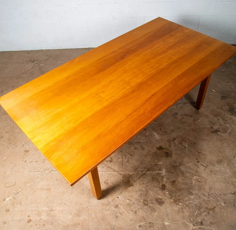 Mid Century Dining Table Solid Cherry Farmhouse Modern Studio Made Vintage Craft Cover