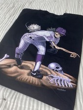 Vintage 1996 RARE Bone Man Moustakos Baseball T Shirt Mens Size Large