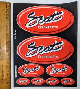 Juego de 8 calcomanías de cigüeñal de carreras Scat vinilo 7,5"" 3,5"" ventana de coche camión - Imagen 1 de 1