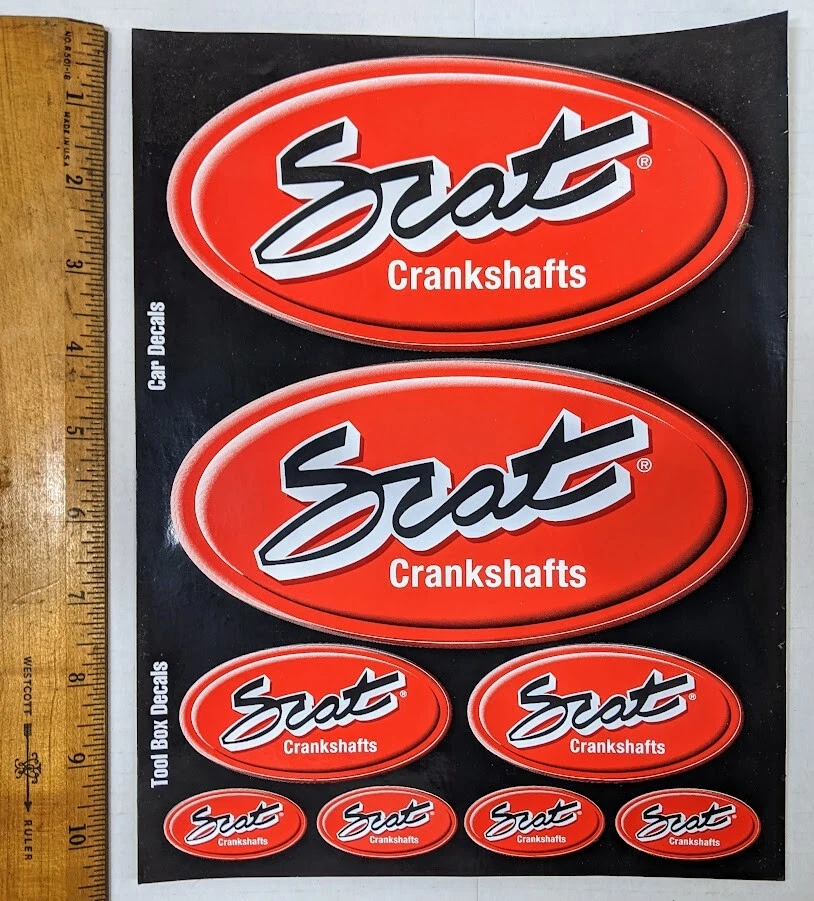 Calcomanías de carreras de cigüeñal Scat Pegatinas de vinilo 7.5" 3.5" Juego de 8 ventanas de coche camión Foto 1 de 1