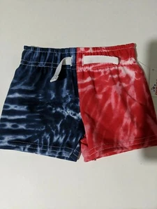 Baby Girl Red White Blue Tie Dye Patriotic Shorts Size 3-6 Months - Picture 1 of 3