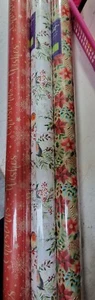 3 x 3 m rollos de rojo, acebo, flor petirrojo unisex regalo de Navidad papel de envoltura - Imagen 1 de 1